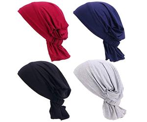 Joyfeel's Store Slipper Chemo Beanies Schals Pre-Tied Bandana für Krebspatienten,4 Stück (#1)