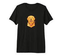 Joyful Golden Retriever Hunde-Halstuch, Porträt, Hunde-Liebhaber-Kunst Premium T-Shirt
