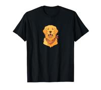 Joyful Golden Retriever Hunde-Halstuch, Porträt, Hunde-Liebhaber-Kunst T-Shirt