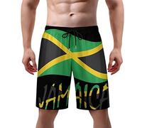 Joyidec Herren-Badehose mit Flagge, schnell trocknend, mit Netzfutter, XS-3XL, Jamaika-Flagge, L