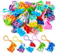 JOYIN 30 Stück(Dino) Pop-Schlüsselanhänger, Mini-Fidget-Spielzeug, , Partygeschenke für Kinder von 4-8, Popit Keychain für Kinder Jungen Mädchen Mitgebsel Kindergeburtstag