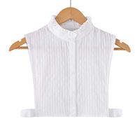 JOYKK Womens White Fake Kragen vertikale Streifen abnehmbare Revers Rüschen Half-Shirt - 3# Stehkragen