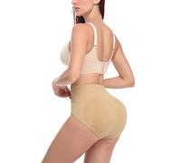 Joyshaper Damen Po Push Up Unterhose Butt Lifter Höschen Figurformende Miederslip Hip Enhancer Shapewear Unterwäsche, Schwarz/Beige S-XL
