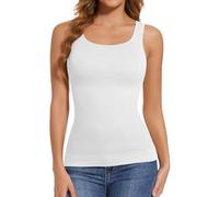 Joyshaper Shapewear Damen Bauchweg Unterhemd Bauchkontrolle Tank Top Figurformendes Camisole Body Shaper Ärmellos Top Eckiger Ausschnitt, Weiß, 3XL