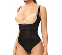 Joyshaper Shapewear Damen Body Bauch Weg Bodys Shaper Tummy Control Thong Bodysuit Shaping Unterwäsche Schwarz XL