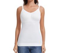 Joyshaper Shapewear Unterhemden Damen Bauchweg Unterhemd Formende Hemden Shape Oberteile Tank Top Body Shaper Nahtlose Camisole Kompression Vest Weiß,S