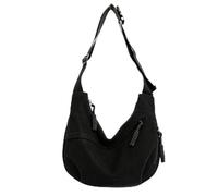 Joysuelly Umhängetasche Damen Cord Schwarz Groß, Crossbody Bag für Frauen, Weiche Halbmond Tasche, Modische Schultertasche mit Verstellbarem Gurt, Vielseitige Dumpling Bag für Alltag Reisen Büro
