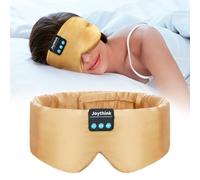 Joythink Schlafkopfhörer Bluetooth Schlafmaske Seide Stirnband Kopfhörer Bluetooth Augenmaske zum Seitenschlafen Verdunkelung Weiche Schlaf-Kopfhörer Musik Kinder Augenabdeckung Champagner Gold