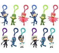 Joytoy PJ Masks 3D PVC Schlüsselanhänger/Clip On 6 cm - 6 verschiedene Motive, Bunt (Packung mit 2)