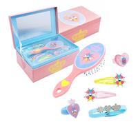 Joytoy Prinzessin HERZENS Orden Schmuckschatulle mit Accessoires: 2 Haarspangen, 1 Ring, 1 Zöpfchenhalter, 1 Armband, 1 Haarbürste 18x11,5x7 cm