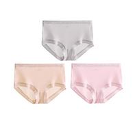 Joyunii Damen Hipster aus 100% Seide Unterwäsche Panty Slips Unterhosen 2er Pack, Grau+rosa+sahnegelb, Etikette XL=DE 36-38=INT M-L