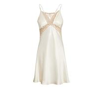 Joyunii Seidennachthemd Damen mit Spitzenträgern V-Ausschnitt Nachthemd Seidig und atmungsaktiv Sleepshirt Spitze Nachtwäsche Unterkleid