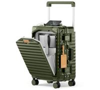 Joyway 20 Zoll Handgepäck Kabinenkoffer mit Front-Öffnung, Laptop-Fach und breitem Griff, inklusive Getränkehalter und Seitenhaken, Metall-Ecken für S