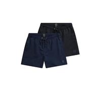 JP 1880 Herren Jay-PI Badeshorts, Beachwear, 2er-Pack, Elastikbund Badehose, schwarz, 3XL Größen