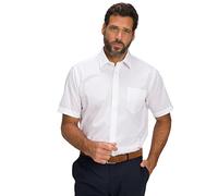 JP 1880 Herren große Größen Menswear L-8XL Hemd, Business, bügelfrei, Kentkragen, Halbarm, Comfort Fit, bis 8XL schneeweiß 6XL 804891200-6XL
