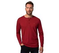 JP 1880 Herren große Größen Übergrößen Menswear L-8XL bis 8XL, Langarm-Shirt, Henley, Knopfleiste, Rundhalsausschnitt, Purpurrot 8XL 702555546-8XL