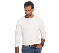 JP 1880 Herren große Größen Übergrößen Menswear L-8XL bis 8XL, Langarm-Shirt, Henley, Knopfleiste, Rundhalsausschnitt, schneeweiß 7XL 702555200-7XL