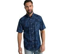 JP 1880 Herren große Größen Übergrößen Menswear L-8XL Hemd, Halbarm, Buttondown-Kragen, Modern Fit, florales Muster dunkel Marine 7XL 801458730-7XL