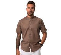JP1880 Modern Fit Leinenhemd braun, Einfarbig