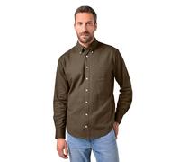 JP 1880 Herren große Größen Übergrößen Menswear L-8XL Hemd, Langarm, Leinenmix, Buttondown-Kragen, Modern Fit braungrau 5XL 782629343-5XL