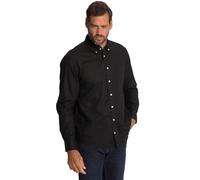 JP1880 Modern Fit Leinenhemd schwarz, Einfarbig