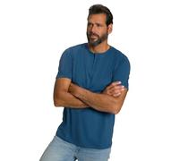 JP1880 Regular Fit T-Shirt Knopfleiste blau, Einfarbig