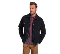 JP 1880 Herren große Größen Übergrößen Menswear L-8XL Jacke, Truckerstyle, Wolloptik, Druckknöpfe, Klappentaschen Navy blau 8XL 819968130-8XL
