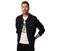 JP 1880 Herren große Größen Übergrößen Menswear L-8XL Jeansjacke, 4 Taschen, Knopfleiste, bis 8 XL Black XL 836791100-XL