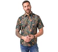 JP1880 Modern Fit Hemd Kurzarm dunkelbraun