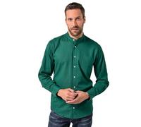 JP1880 Modern Fit Leinenhemd dunkelgrün, Einfarbig