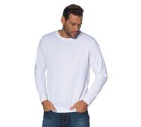 JP 1880 Herren L-8XL bis 8XL, Langarmshirt, Sweatshirt mit Logo-Stickerei, Basic, Rundhals, Regular Fit, Baumwolle schneeweiß 5XL 702559200-5XL