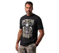 JP1880 Regular Fit T-Shirt Rundhals schwarz, Bedruckt