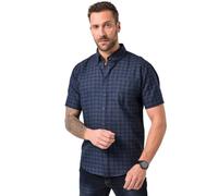 JP 1880 Herren große Größen Übergrößen Menswear L-8XL Karohemd, Halbarm, Buttondown-Kragen, Modern Fit Navy blau XXL 846015130-XXL