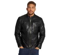 JP 1880 Herren große Größen Übergrößen Menswear L-8XL Lederjacke, Leder, Bikerstyle, Stehkragen, Zipper schwarz XL 815880130-XL
