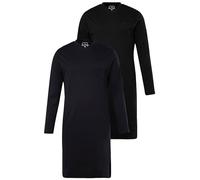 JP 1880 Herren, V-Ausschnitt, Dp Nachthemd, schwarz, 3XL