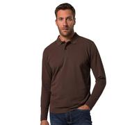 JP 1880 Herren große Größen Übergrößen Menswear L-8XL Poloshirt, Basic, Langarm, Piqué, bis 8 XL mahagonibraun 5XL 799230115-5XL