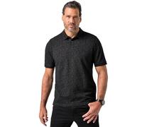 JP 1880 Herren große Größen Übergrößen Menswear L-8XL Poloshirt, Halbarm, Piqué, Brustprint, Vintage Look schwarz 6XL 845247100-6XL