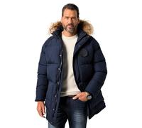 JP 1880 Herren große Größen Übergrößen Menswear L-8XL Steppparka, Badges, Kunstfellbesatz