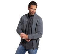 JP 1880 Herren große Größen Übergrößen Menswear L-8XL Strickjacke, Cardigan mit Stehkragen, Zipper, Rippbündchen, grau Melange 4XL 717032123-4XL