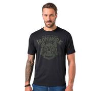 JP1880 Regular Fit T-Shirt Rundhals schwarz, Bedruckt