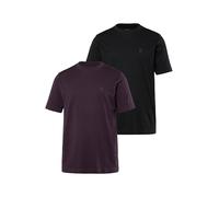 JP 1880 Herren große Größen Übergrößen Menswear L-8XL JP1880 T-Shirts, Basic, 2er-Pack, Rundhals, bis 8XL dunkel violett XXL 702637120-XXL