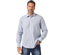 JP1880 Modern Fit Leinenhemd Helles Blau, Einfarbig