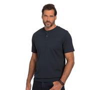 JP 1880 Herren Henley, Bauchfit, Halbarm, Rundhals T-Shirts, Navy Blau, XXL EU