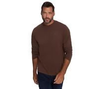 JP 1880 Herren L-8XL bis 8XL, Langarmshirt, Sweatshirt mit Logo-Stickerei, Basic, Rundhals, Regular Fit, Baumwolle Espresso 7XL 702559119-7XL