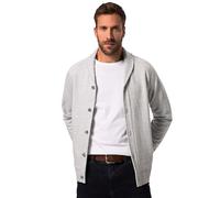 JP 1880 Herren, Schalkragen, Knopfleiste, 1/1 Sweatjacke, grau Melange, 6XL