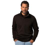 JP 1880 Herren Strickfleece Troyer, Knopfleiste, 1/1 Sweatshirt, Dunkelbraun, 7XL