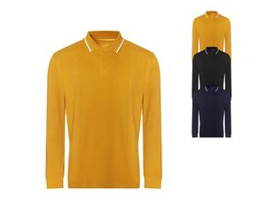 JP103 Just Polo Poloshirts Langarm 100 Polo Poloshirt Kontraststreifen Mustard XXL