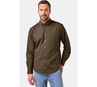 JP1880 Modern Fit Leinenhemd Braungrau, Einfarbig