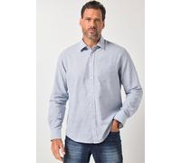 JP1880 Modern Fit Leinenhemd Helles Blau, Einfarbig