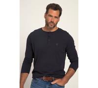 JP 1880 Herren große Größen Übergrößen Menswear L-8XL Henley, Basic, Shirt, Langarm, Knopfleiste, bis 8XL dunkel Marine 2XT 702555730-2XT